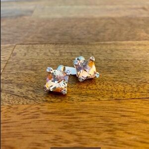 Sterling Silver/ CZ Citrine Stud/ Post Earrings